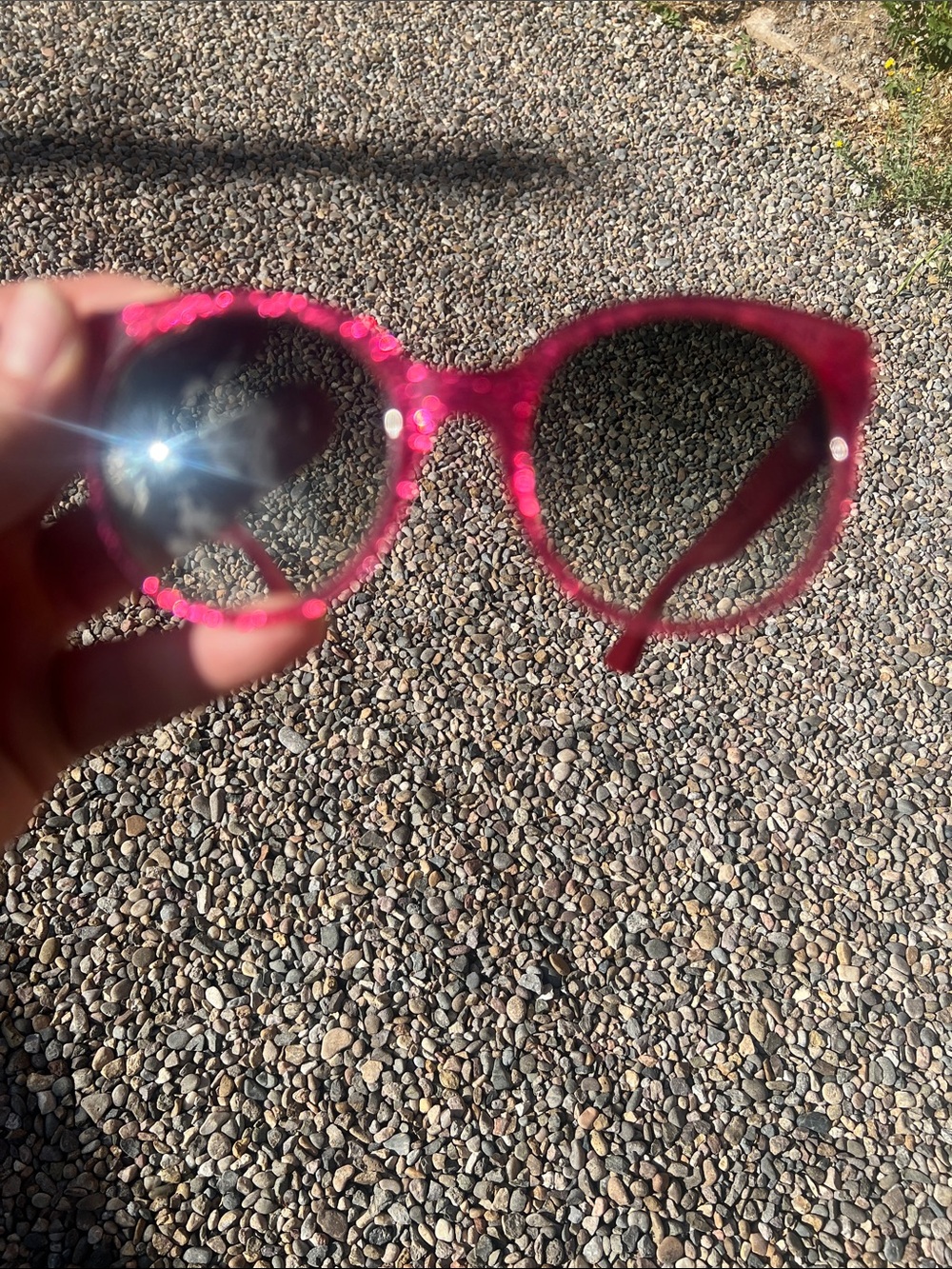Gucci Glitter Hot Pink Round Cat-Eye Sunglasses - Picture 8 of 12